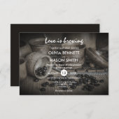 Rustikale Kaffeeban-Liebe ist Brauenkarte Einladung (Vorne/Hinten)