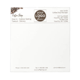 Rustikale Kaffeebohnen Coffee Shop - Ihr Logo Notizblock