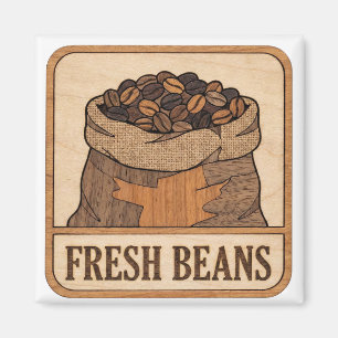 Rustikale Kaffeebohnen Magnet