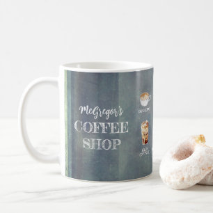 Rustikale Kaffeehausfamilie oder Business Green Kaffeetasse