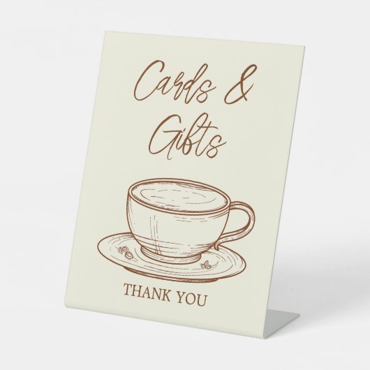 Rustikale Kaffeekarten und Geschenke Sockelschild (Vorderseite)