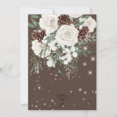 Rustikale Kakao Pine Winter Sparkle Hochzeit Einladung (Rückseite)