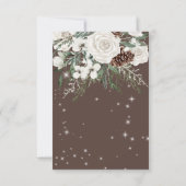 Rustikale Kakao Pine Winter Sparkle Hochzeit Save The Date (Rückseite)