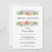 Rustikale Kaktus Rose Blumenkohl Brautparty Einladung (Vorderseite)