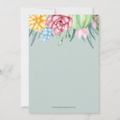 Rustikale Kaktus Rose Blumenkohl Brautparty Einladung (Rückseite)