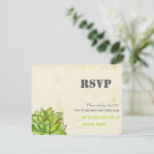 Rustikale Kaktus Sukkulente moderne Typografie Hoc RSVP Karte (Stehend Vorderseite)