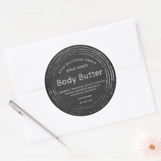 Rustikale Kalkpappbutter Runder Aufkleber (Umschlag)