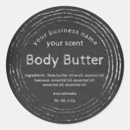 Rustikale Kalkpappbutter Runder Aufkleber