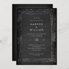 Rustikale Kalkpappe, handgezeichnete Hochzeit Einladung