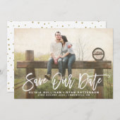 Rustikale Kalligrafie | Ankündigung Gerettet (Vorne/Hinten)