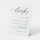 Rustikale Kalligrafie - Bar für Hochzeitsgetränke Sockelschild (Vorderseite)