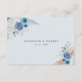 Rustikale Kalligrafie Boho Dusty Blue Pampas Detai Begleitkarte (Rückseite)