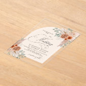 Rustikale Kalligrafie Boho Terracotta Pampas Weddi Acryleinladungen (Ablage )