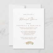 Rustikale Kalligrafie Dusty Greenery Probe Dinner Einladung (Vorderseite)