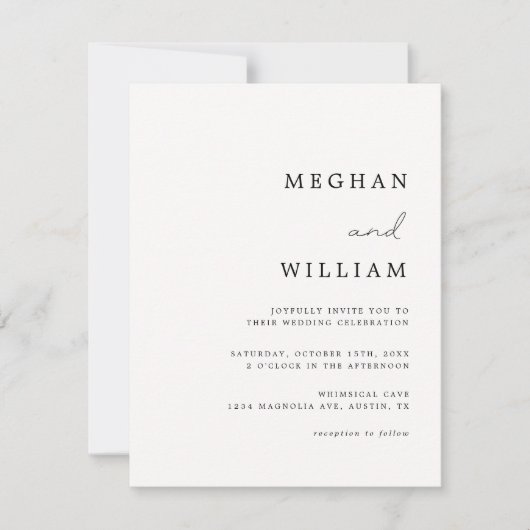 Rustikale Kalligrafie Einladung zur Hochzeit (Vorderseite)