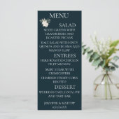 Rustikale Kalligrafie Elegante Wedding Menu Cards  Menükarte (Stehend Vorderseite)