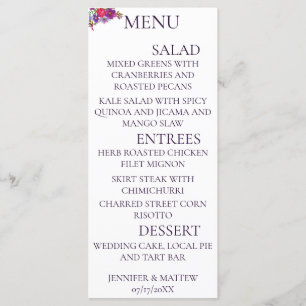 Rustikale Kalligrafie Elegante Wedding Menu Cards Menükarte