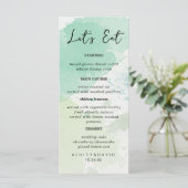 Rustikale Kalligrafie Essen wir Hochzeitsmenü Menükarte (Stehend Vorderseite)