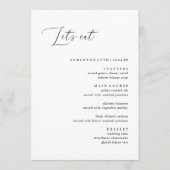 Rustikale Kalligrafie Essen wir Hochzeitsmenü Menükarte (Vorderseite)