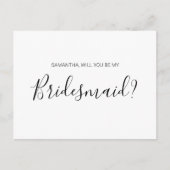 Rustikale Kalligrafie Foto Bridesmaid Vorschlag Postkarte (Vorderseite)