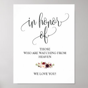 Rustikale Kalligrafie-Gedenktafelsignatur Poster