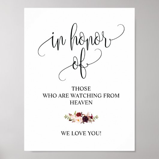 Rustikale Kalligrafie-Gedenktafelsignatur Poster (Vorne)