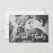 Rustikale Kalligrafie Hochzeit Danke Foto Card (Vorderseite)