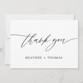 Rustikale Kalligrafie Hochzeit Danke Karte (Vorderseite)