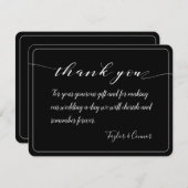 Rustikale Kalligrafie Hochzeit Danke Karte (Vorne/Hinten)