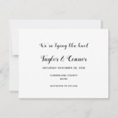 Rustikale Kalligrafie-Hochzeit rettet das Datum Einladung (Rückseite)