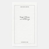 Rustikale Kalligrafie-Hochzeit Serviette (Vorderseite)