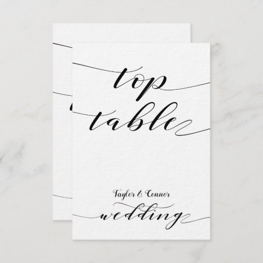 Rustikale Kalligrafie-Hochzeitskarte am oberen End Einladung (Vorne/Hinten)