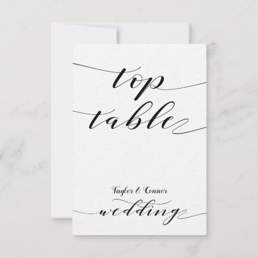 Rustikale Kalligrafie-Hochzeitskarte am oberen End Einladung (Rückseite)