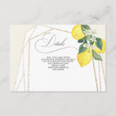 Rustikale Kalligrafie Lemon Citrus Sommer Hochzeit Begleitkarte (Vorderseite)