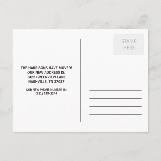 Rustikale Kalligrafie | Neue Zuhause Ankündigungspostkarte (Rückseite)