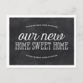 Rustikale Kalligrafie | Neue Zuhause Ankündigungspostkarte (Vorderseite)