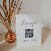 Rustikale Kalligrafie Oh Snap QR Code Hochzeit Sockelschild