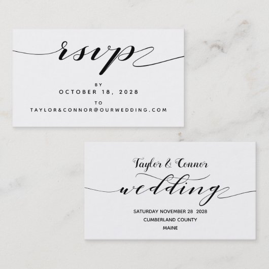 Rustikale Kalligrafie-UAWG Online-Karte Visitenkarte (Vorne/Hinten)