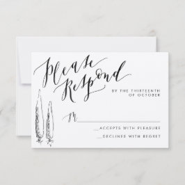 Rustikale Kalligraphie-Antwortkarte der Toskana RSVP Karte