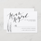 Rustikale Kalligraphie-Antwortkarte der Toskana RSVP Karte (Vorne/Hinten)