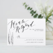 Rustikale Kalligraphie-Antwortkarte der Toskana RSVP Karte (Stehend Vorderseite)