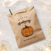 Rustikale Kalligraphie Erntedank Leeftover Taschen Geschenktütchen (Ausgeschnitten)