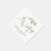 Rustikale Kalligraphie Grüne Wedding Monogram Napk Serviette (Ecke)