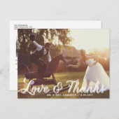 Rustikale Kalligraphie Hochzeit Danke Postcard Postkarte (Vorne/Hinten)