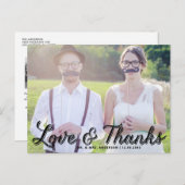 Rustikale Kalligraphie Hochzeit Danke Postcard Postkarte (Vorne/Hinten)