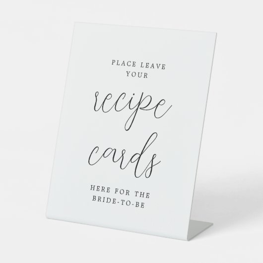 Rustikale Kalligraphie-Rezeptionskarten hier Sockelschild (Vorderseite)