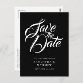 Rustikale Kalligraphie Save the Date Einladung Postkarte (Vorne/Hinten)
