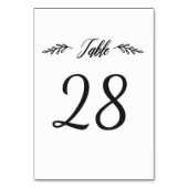 Rustikale Kalligraphie-Tischnummer | bearbeitbare Tischnummer (Vorderseite)