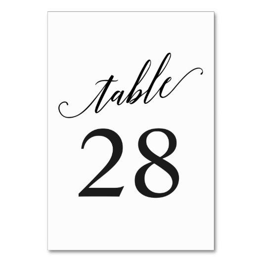 Rustikale Kalligraphie-Tischnummer | bearbeitbare  Tischnummer (Rückseite)