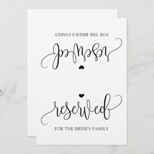 Rustikale Kalligraphie vorbehaltener Zeichenzelt ( Einladung (Vorne/Hinten)